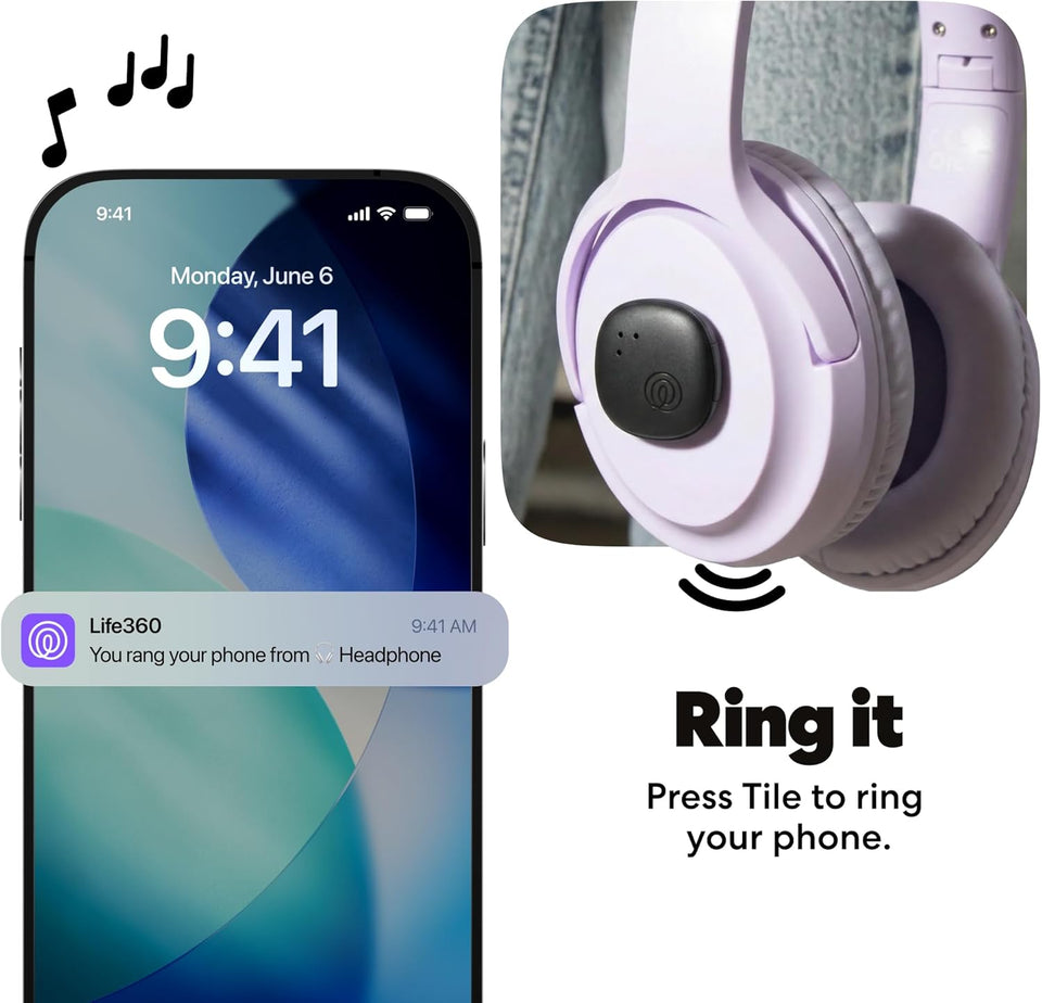 Life360 Tile Sticker - Small Bluetooth Tracker, Remote Finder and Item Locator for Bikes, Glasses and More. Both iOS and Android Compatible. Phone Finder. 1-Pack (Black)