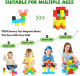 Hiwawind 40pcs Magnetic Blocks -Ideal Gifts for 3 4 5 6 Year Old,STEM Learning Toys for 3-5 Year Old Boys & Girls, Safe & Strong Building Blocks with ASMR Sounds,Classroom Must Haves