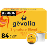 gevalia signature blend mild light roast k-cup coffee pods, 84-count box, kosher