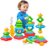Hieoby Montessori Toys for Toddlers Boys Girls Preschool Learning Activities 30Pcs Building Blocks Stacking Educational Toys STEM Toddler Manipulatives Birthday Gifts Toddler Toys for 3 4 Year Old
