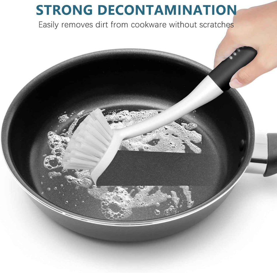 SetSail Dish Brush Set of 3 with Bottle Brush and Scraper Tip for Deep Cleaning