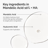 The Ordinary Mandelic Acid 10% + Hyaluronic Acid, Gentle Exfoliating Serum for Clarity and Hydration, 1 Fl Oz