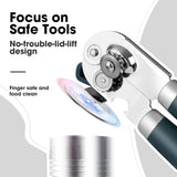 Beneno Heavy Duty Hand Can Opener Manual with Magnet, Durable Sharp Carbon Steel Blade Smooth Cutting, Big Effort-Saving Knob & Soft Grip Handle, Multifunctional Kitchen Tool with Bottle Opener, Green