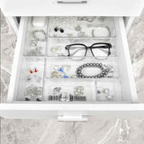 Drawer Organizers Set of 15, 4 Sizes Clear Plastic Drawer Organizers and Storage Bins for Kitchen, Bathroom, Office, Dresser Desk Drawer Organizer Tray for Jewelry, Makeup, Junk, Gadgets