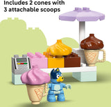 LEGO DUPLO Bluey Ice Cream Trip with Bluey - Toddler Toy for Kids, Boys, and Girls Ages 2+ - Includes Figure and Ice Cream Stand - Sensory Toy for Pretend Play - Preschool Gift Idea - 10458