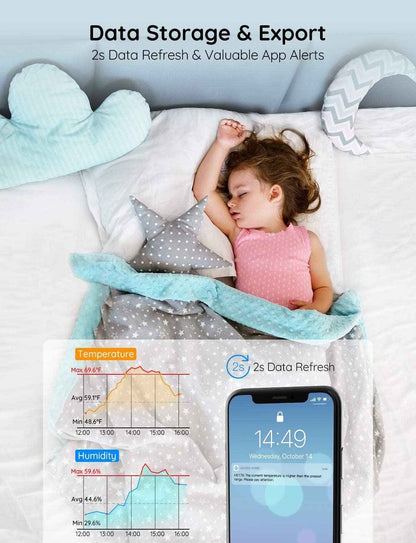 Govee Smart Thermometer Hygrometer, WiFi Humidity Temperature Sensor with App Notification Alert, 2 Years Free Data Storage Export, Wireless Remote Monitor for Room Greenhouse Incubator Wine Cellar