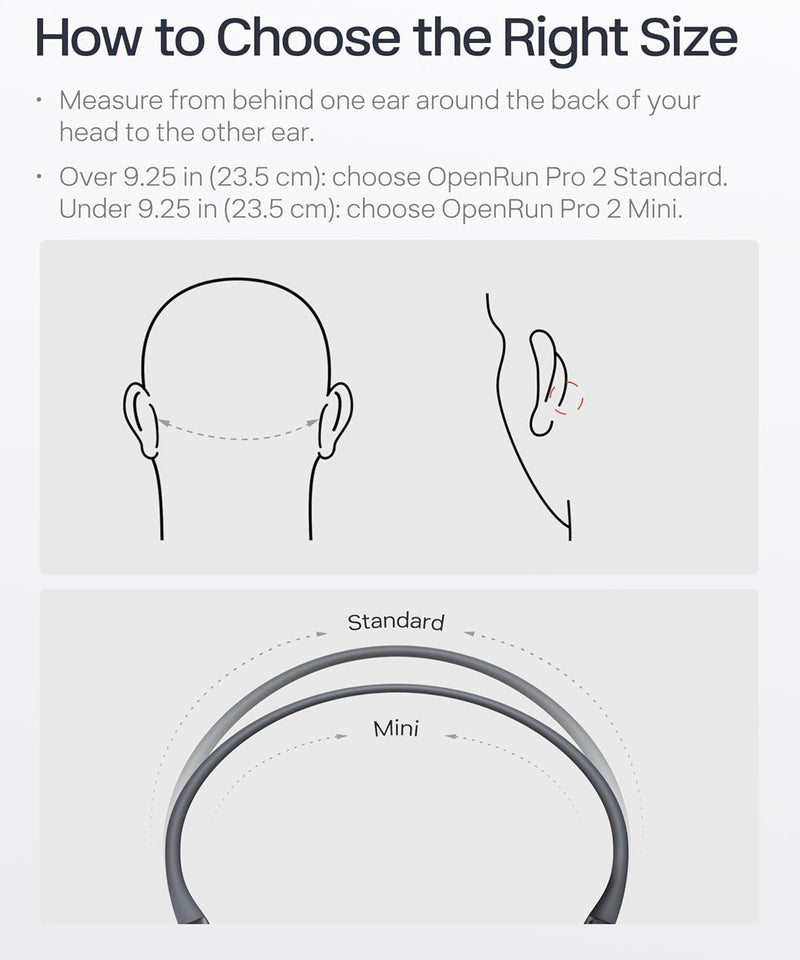 SHOKZ New OpenRun Pro 2- Bone Conduction Headphones, Open-Ear Bluetooth Wireless Sport Earphones for Running, Workouts - Sweat Resistant, Secure Comfortable Fit -Deep Bass, Smart Mic, Reflective Strip