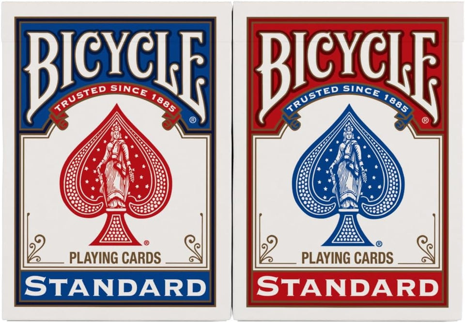 Bicycle Standard Playing Cards, Standard Poker Size Deck of Cards, Red & Blue (2 Pack), Classic Cards for Poker, Blackjack, Family Game Night & Card Games, Fun for All Ages