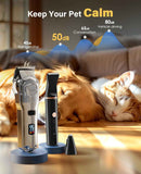oneisall dog grooming kit for heavy thick hair & coats, low noise cordless waterproof pet clippers with stainless steel blade and paw trimmer