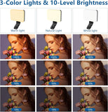 ALTSON 60 LED Portable Selfie Light Video Conference Lighting with Clip & Camera Tripod Adapter Rechargeable 2200mAh CRI 97+, 3 Light Modes for Phone iPhone Webcam Laptop Photo Makeup