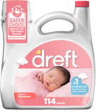Dreft Stage 1 Newborn Baby Liquid Laundry Detergent, Gentle on Sensitive Skin, HE Compatible, 114 loads