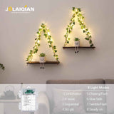 boho-floating-shelves-with-artificial-ivy-led-string-light-set-of-2