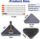 79 inches long handle wall cleaner mop with 360° wall washer for ceilings and dust baseboard floors