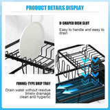 7-Code Large Capacity Dish Drying Rack for Kitchen Counter, Detachable Utensil Holder