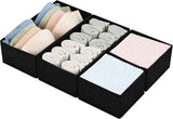 DIMJ Drawer Organizers Clothes, Set of 4 Dresser Organizer Bins, Fabric Closet Organizers and Storage, Shallow Drawer Dividers for Nursery, Clothing, Baby Clothes, Socks, Underwears, Tie (Beige)
