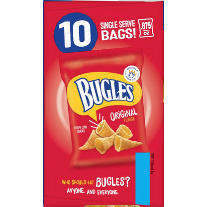 Bugles Original Crispy Corn Snacks, Snack Bags Multipack, 10 Ct, 8.75 oz