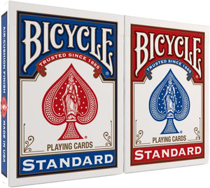 Bicycle Standard Playing Cards, Standard Poker Size Deck of Cards, Red & Blue (2 Pack), Classic Cards for Poker, Blackjack, Family Game Night & Card Games, Fun for All Ages
