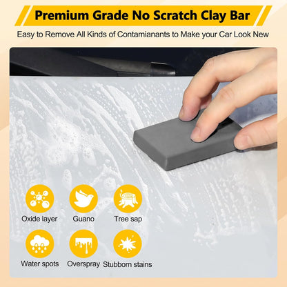 Car Clay Bar 4 Pack 400g, Premium Grade No Scratch Magic Clays Bars Detailing Cleaner Kit Glass Deatil Cleaning with Washing and Adsorption Capacity for Auto SUV,RV,Truck