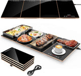 Fepppo Electric Warming Tray with 10 Temp Settings and Timer, 33"x15" Glass Surface