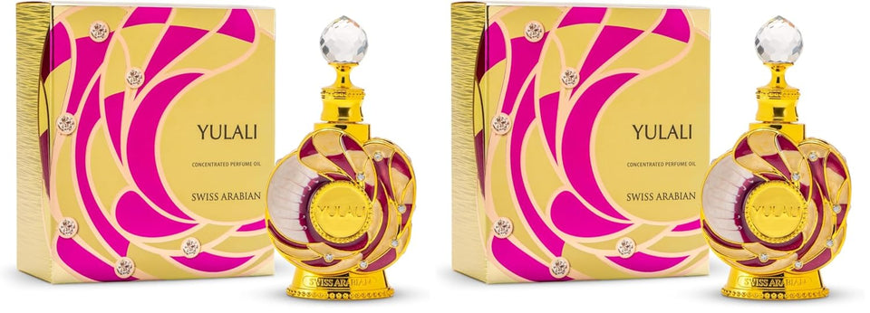 swiss arabian layali rouge 0.5 oz luxury perfume oil fragrance with mango rose and coconut notes