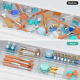 WOWBOX Clear Drawer Organizer Set, 6 Pack Acrylic Storage Trays with Premium Material and Stackable Design