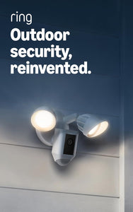 Ring Floodlight Cam Wired Plus, Outdoor home or business security with motion-activated 1080p HD video and floodlights, White
