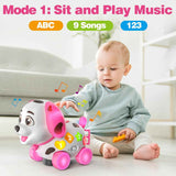 6-12 Months Bilingual Crawling Walking Puppy Toy for 1 Year Old ABC Music Gift