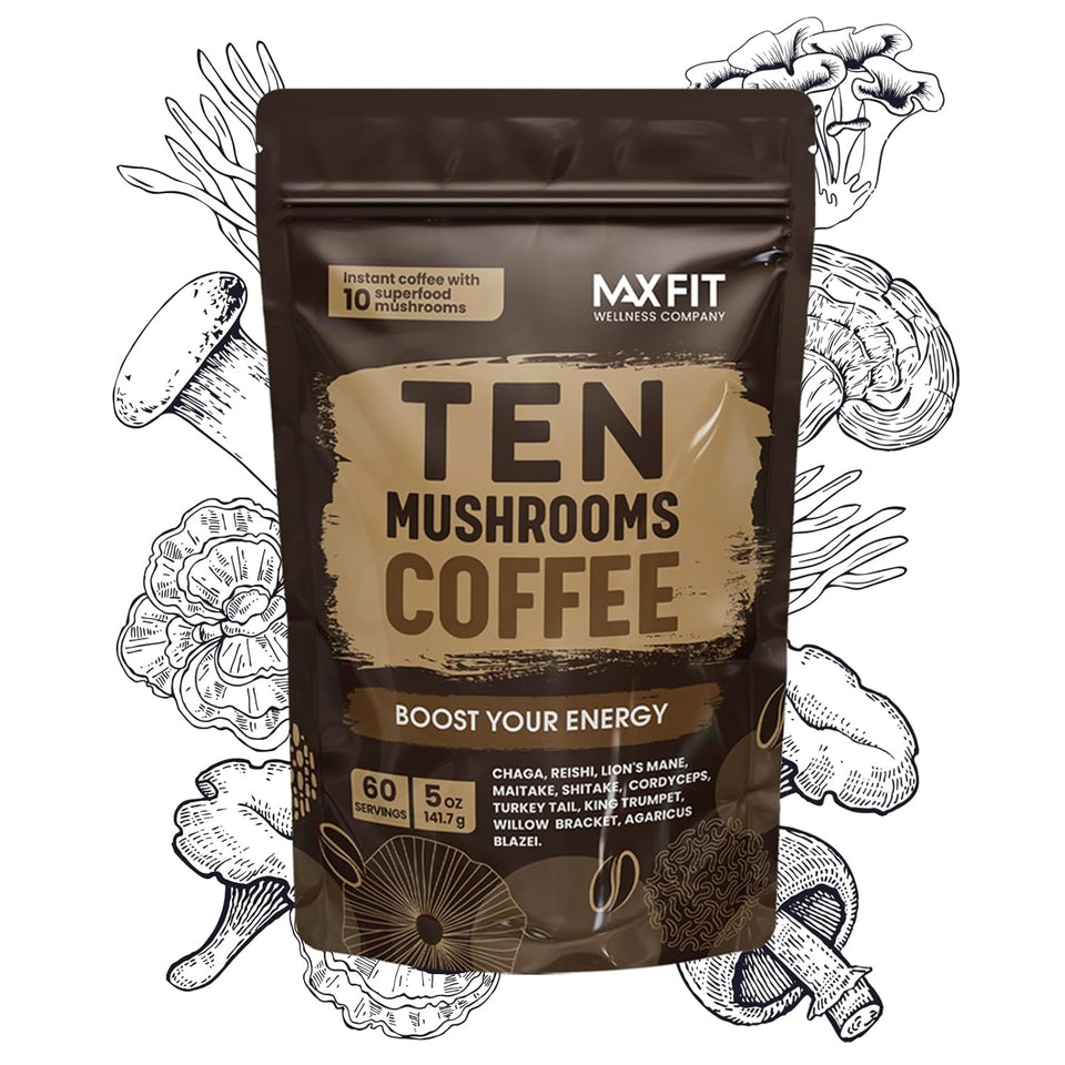 lion's mane gourmet arabica 10 mushroom coffee 60 servings