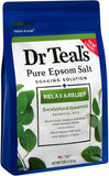 Dr Teal's Epsom Salt Magnesium Soak, Relax & Relief with Eucalyptus & Spearmint Essential Oils, 3 lbs