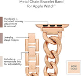 Anne Klein Fashion Chain Bracelet for Apple Watch, Secure, Adjustable, Apple Watch Replacement Band, Fits Most Wrists