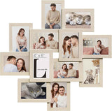 SONGMICS 4x6 Collage Picture Frames, 12-Pack Photo Collage Frame for Wall Decor, Glass Front, Assembly Required, Christmas Gift, Rustic Brown URPF022X01