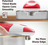 Kitchen Mama Auto Electric Can Opener: Open Your Cans with A Simple Press of Button - Automatic, Hands Free, Smooth Edge, Battery Operated, YES YOU CAN (Red)