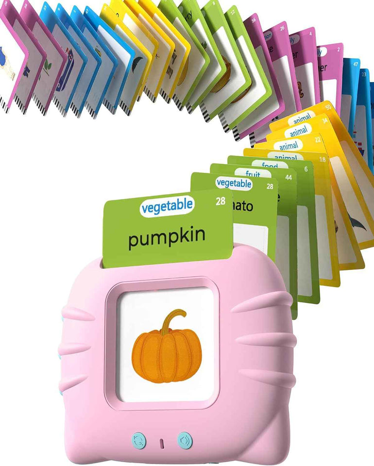 Talking Flash Cards for Toddlers 1 2 3 4 Year Olds, Montessori Language Learning with 224 Words, Pocket Speech Therapy Tools, and Speech Development Educational Playthings for Children