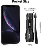 Lighting EVER LED Flashlights High Lumens, Small Flashlight, Waterproof, Adjustable Focus Flash Light for Outdoor, Emergency, AAA Batteries Included, Tactical & Camping Accessories