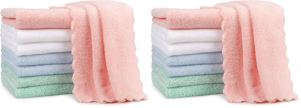 Orighty 20x10 inch coral fleece baby burp cloths, highly absorbent and ultra soft for newborns, 8-pack