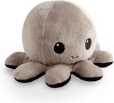 TeeTurtle Reversible Octopus Plushie - 4-Inch Pink + Aqua Two-Sided Flip Plush Toy with Embroidered Details - Cute Mini Collectible Plush for Kids, Teens, and Adults