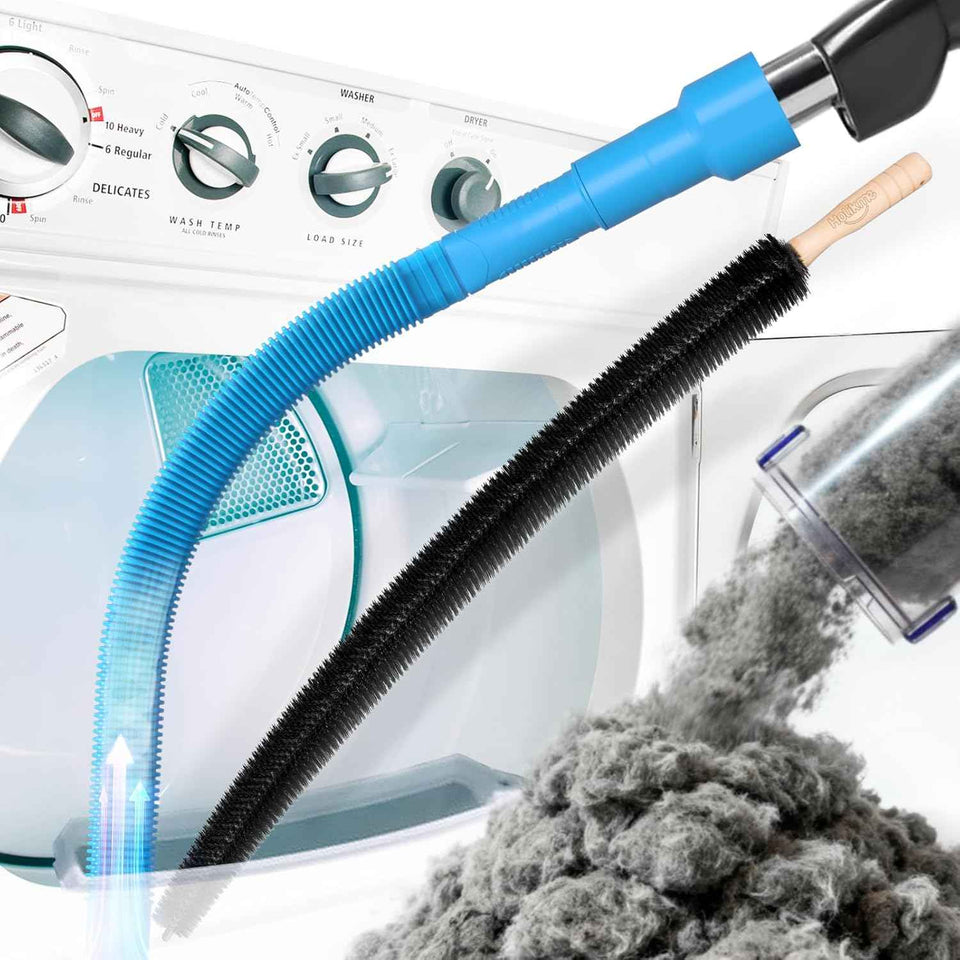 Holikme 2 Pieces Dryer Vent Cleaner Kit, Dryer Lint Vacuum Attachment and Flexible Dryer Lint Brush
