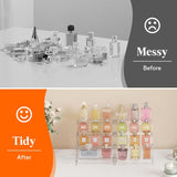Lifewit 4 Tier Perfume Stand Organizer for Women, Plastic Display Riser, Tool-Free Assembly, Fragrance Makeup Cosmetics Shelf for Vanity Bedroom Bathroom Storage Organization, Clear, 9 Inch, 1 Pcs