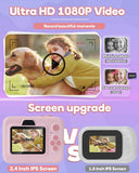 Dylanto Kids Camera Instant Print,1080P Kids Instant Cameras That Print Photos,Christmas Birthday Gifts for Girls Age 3-12,Portable Toy for 3 4 5 6 7 8 9 10 Year Old Girls Boys Pink