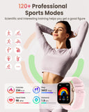 Smart Watch for Women Men Fitness: Smart Watch for iPhone&Android Bluetooth Call with SpO2 Sleep Heart Rate Monitor,IP68,Fitness Tracker with 120+Sport,Reloj Inteligente 30 Day+Battery Life, 2 Bands