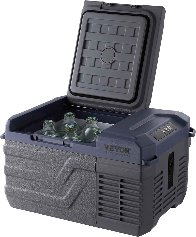 VEVOR Car Refrigerator, 12 Volt Car Refrigerator Fridge, 9 L Single Zone Portable Freezer, -4℉-68℉ Adjustable Range, 12/24V DC and 100-240V AC Compressor Cooler for Outdoor, Camping, RV