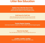 Basics Large Cat Litter Box with High Sides, Open Top, Includes Scoop, 19 x 15 x 11.75 inches, Grey/Beige