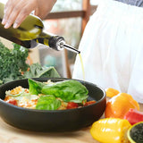 Aozita 17oz glass olive oil bottle dispenser with pourers and funnel for kitchen use