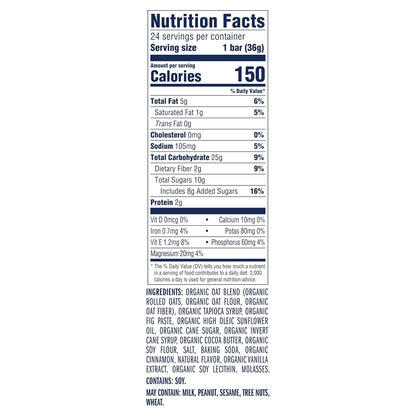 Zbar - Iced Oatmeal Cookie - Soft-Baked Energy Snack Bars - Non-GMO - 12g Whole Grains - USDA Organic Granola Bars (24 Pack)