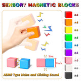Apluses 54 PCS Magnetic Blocks, Magnetic Building Blocks for Toddlers 3+, Montessori Toys, Magnet Cubes, Preschool STEM Educational Sensory Magnet Toys for Kids Ages 3-5 Year Old Boys and Girls