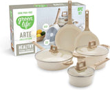 GreenLife 8 Piece Ceramic Nonstick Cookware Set, Induction Suitable Non Toxic PFAS-Free Pots & Pans, Dishwasher Safe, Cooking Set, Stock Pot, Saucepans & Frying Pans, Kitchen Cooking, Graphite