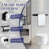 Paper Towel Holder, Self Adhesive or Drilling Paper Towel Holder Under Cabinet, Stainless Steel Black Paper Towel Holders Wall Mount for Kitchen, Bathroom, Sink, Pantry, Fridge