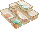 WOWBOX 6 Pack Clear Drawer Organizer Set, Acrylic Drawer Storage Trays, Storage Bins for Makeup, Cosmetics, Jewelries, Utensils, Gadgets, Office