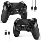 AceGamer 2 Pack wireless controller for PS4/Pro/Slim/PC with non-slip grip and USB-C cable (Pink and White)