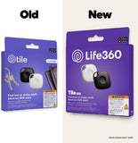 Life360 Tile - Bluetooth Tracker, Keys Finder and Item Locator for Keys, Bags and More. Phone Finder. Both iOS and Android Compatible. 2-Pack (Black/White)